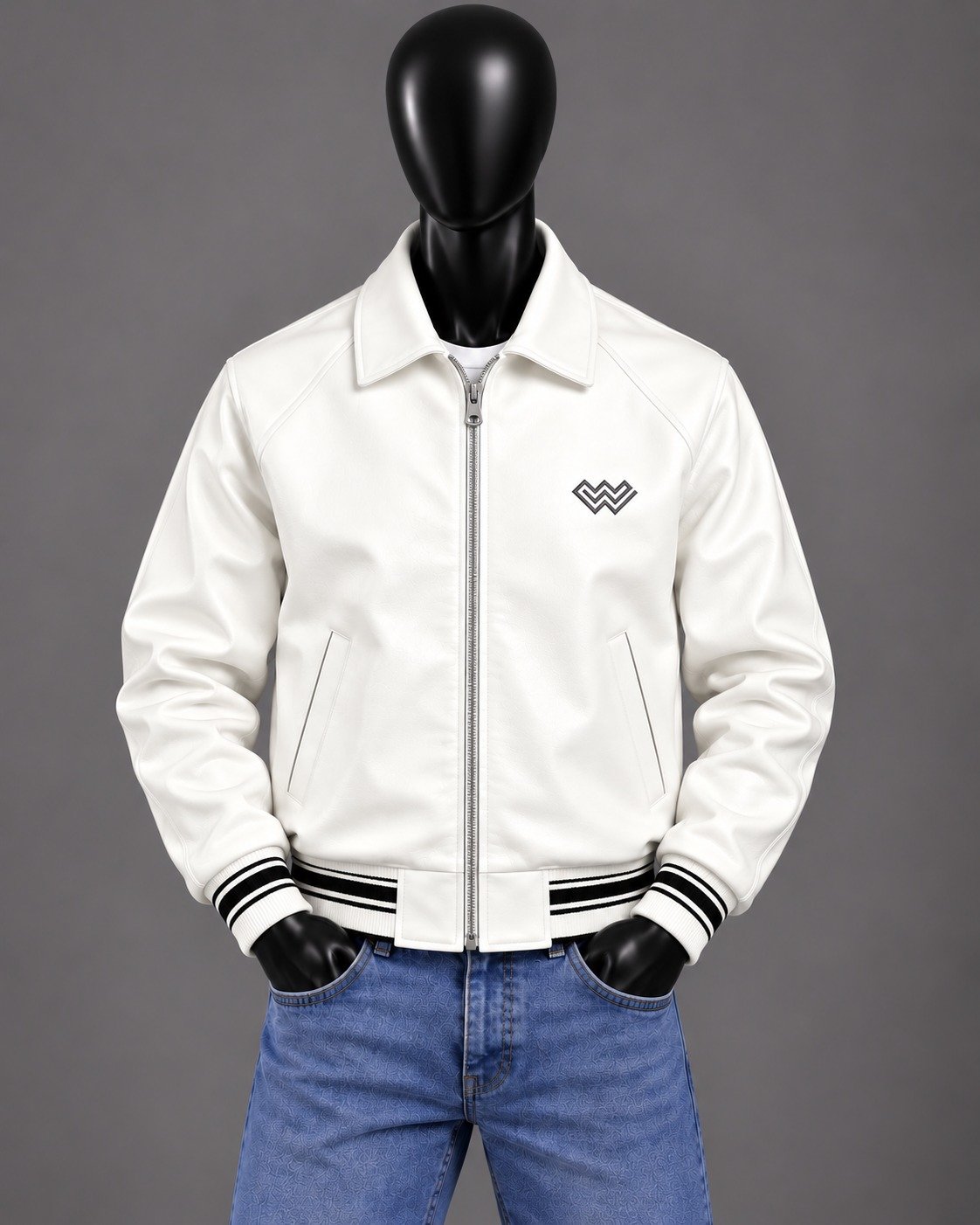 Wleti Ivory Edge Faux Leather Jacket