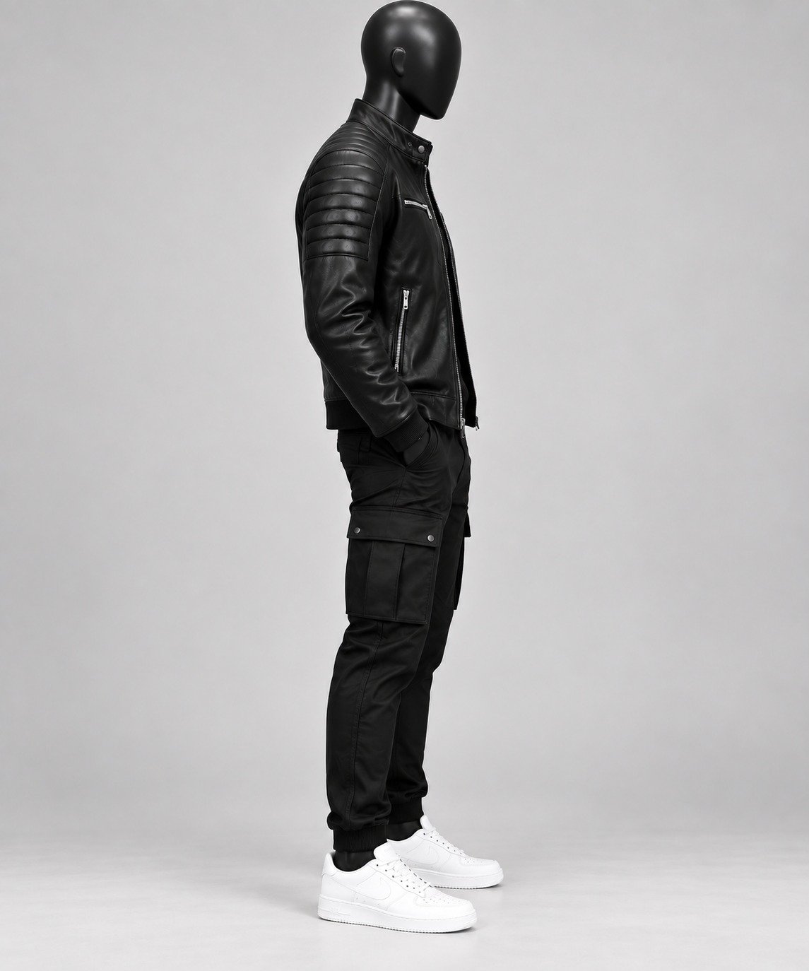 Wleti Blackout Moto Faux Leather Jacket