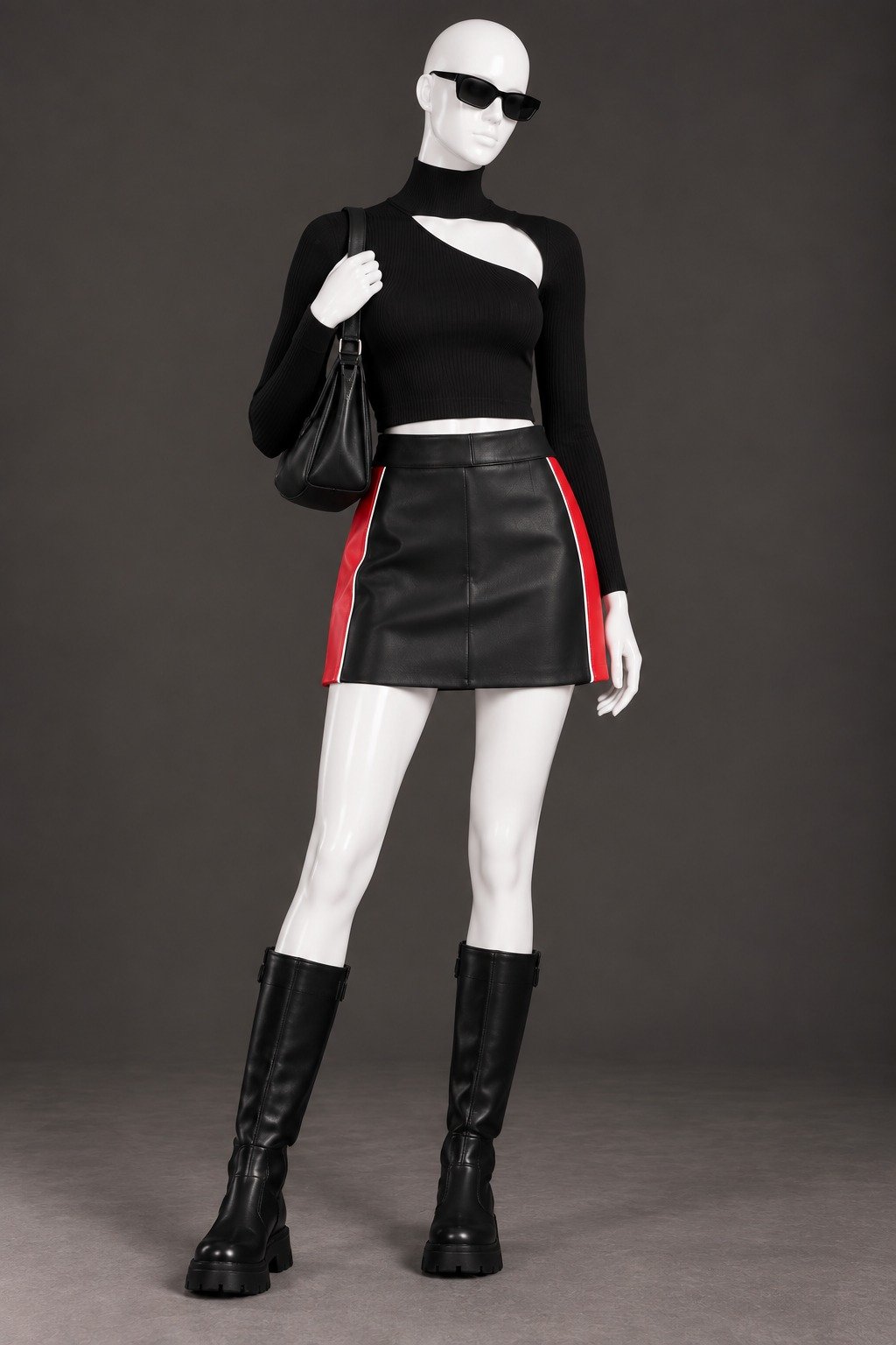Wleti Scarlet Rush Faux Leather Mini Skirt