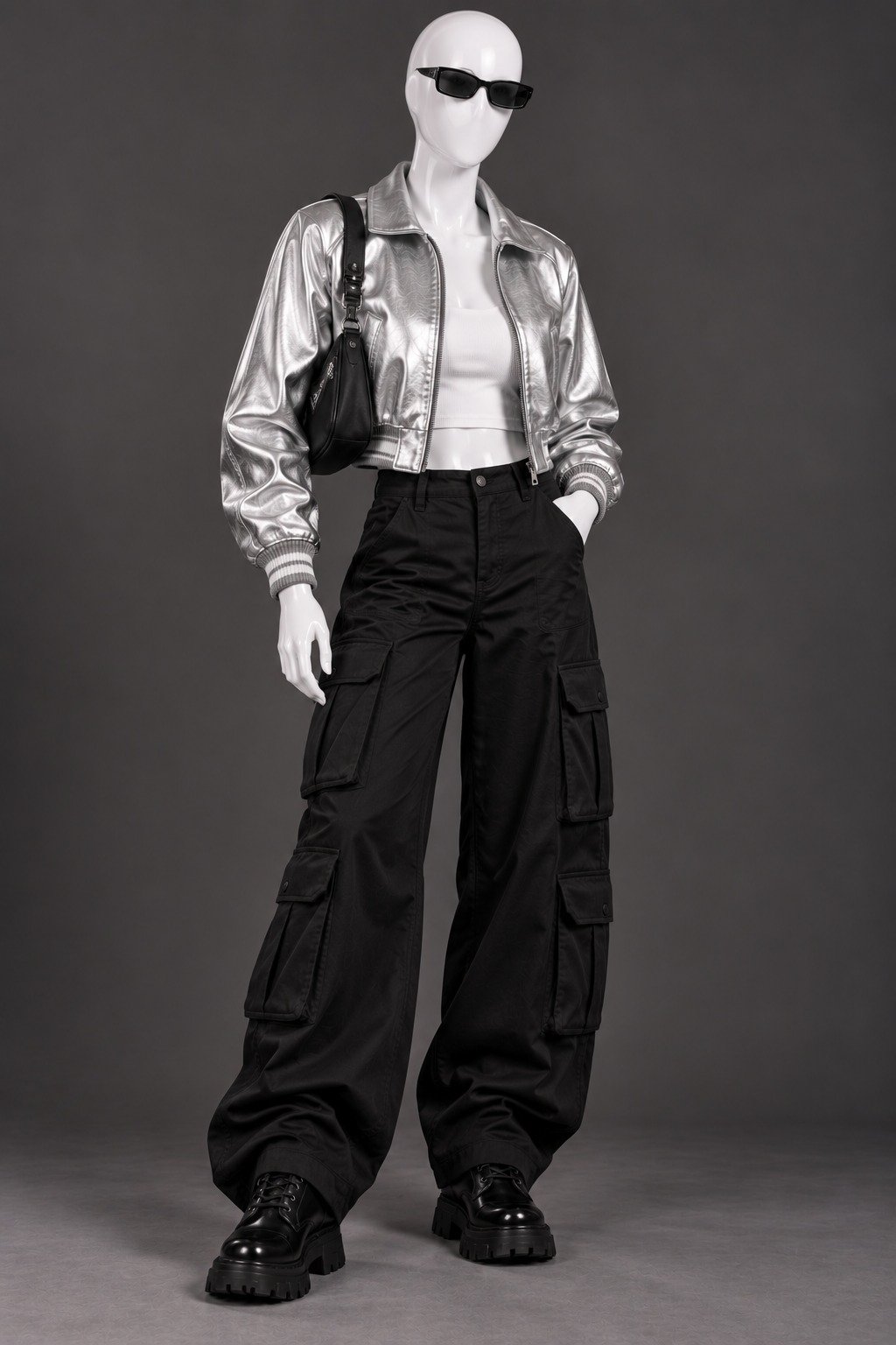 Wleti Lunar Chrome Metallic Faux Leather Jacket