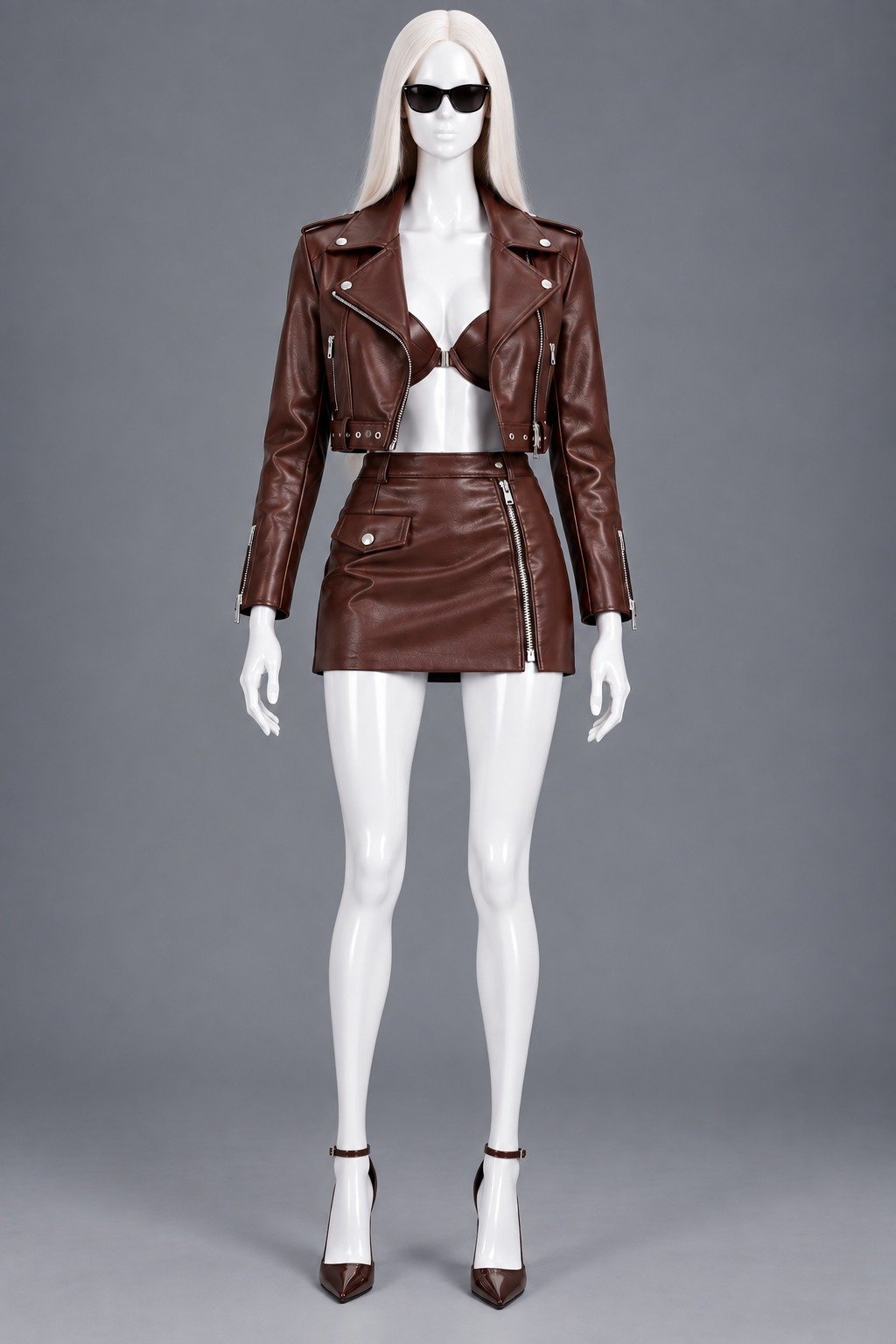 Wleti Cocoa Edge Faux Leather Jacket