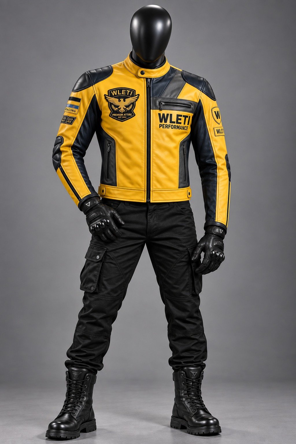 Wleti Falcon Strike Racer Faux Leather Jacket