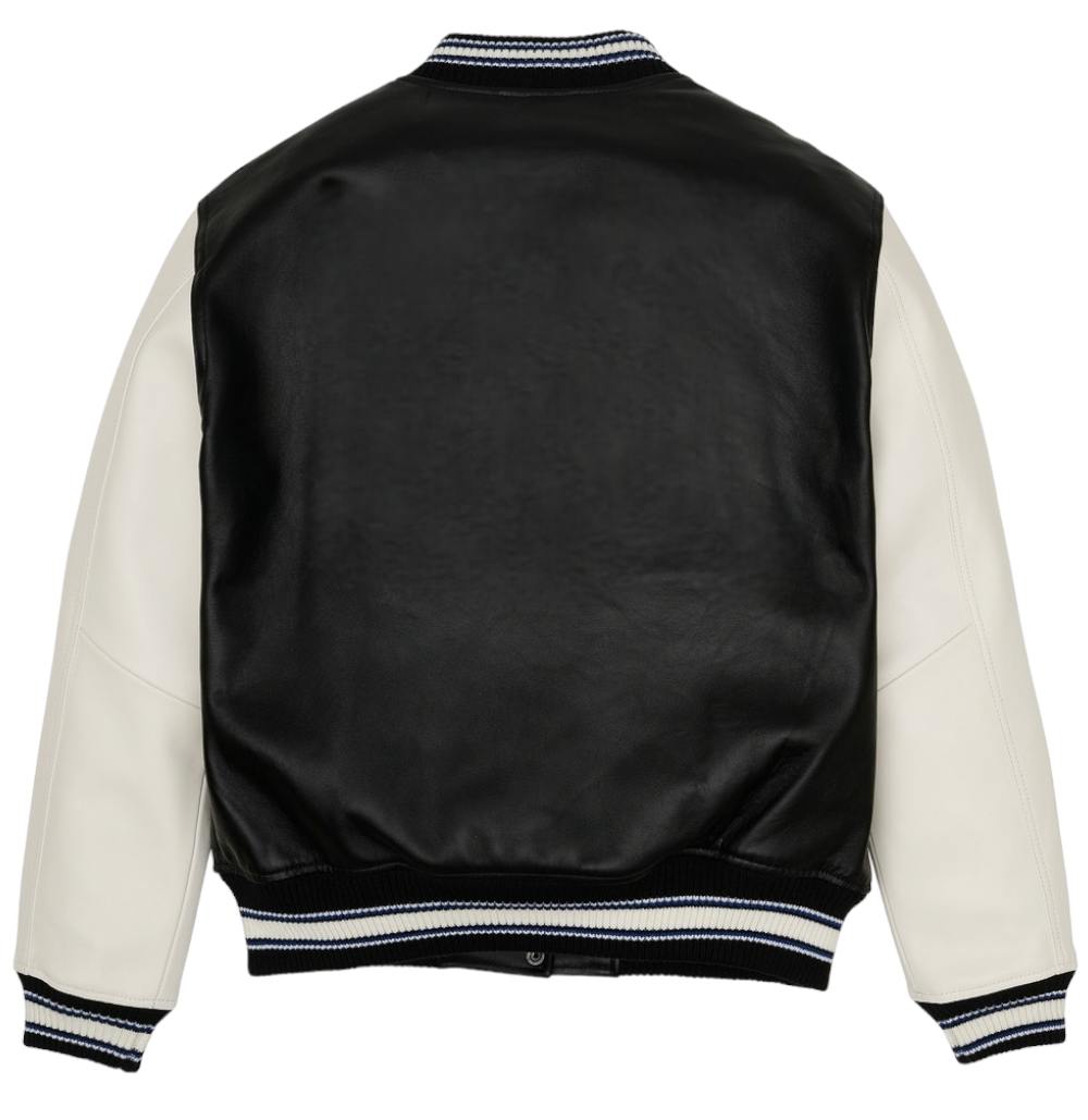 Dune-Leather Varsity Jacket