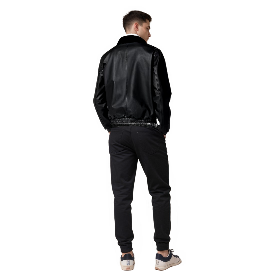 Black Leather Blouson