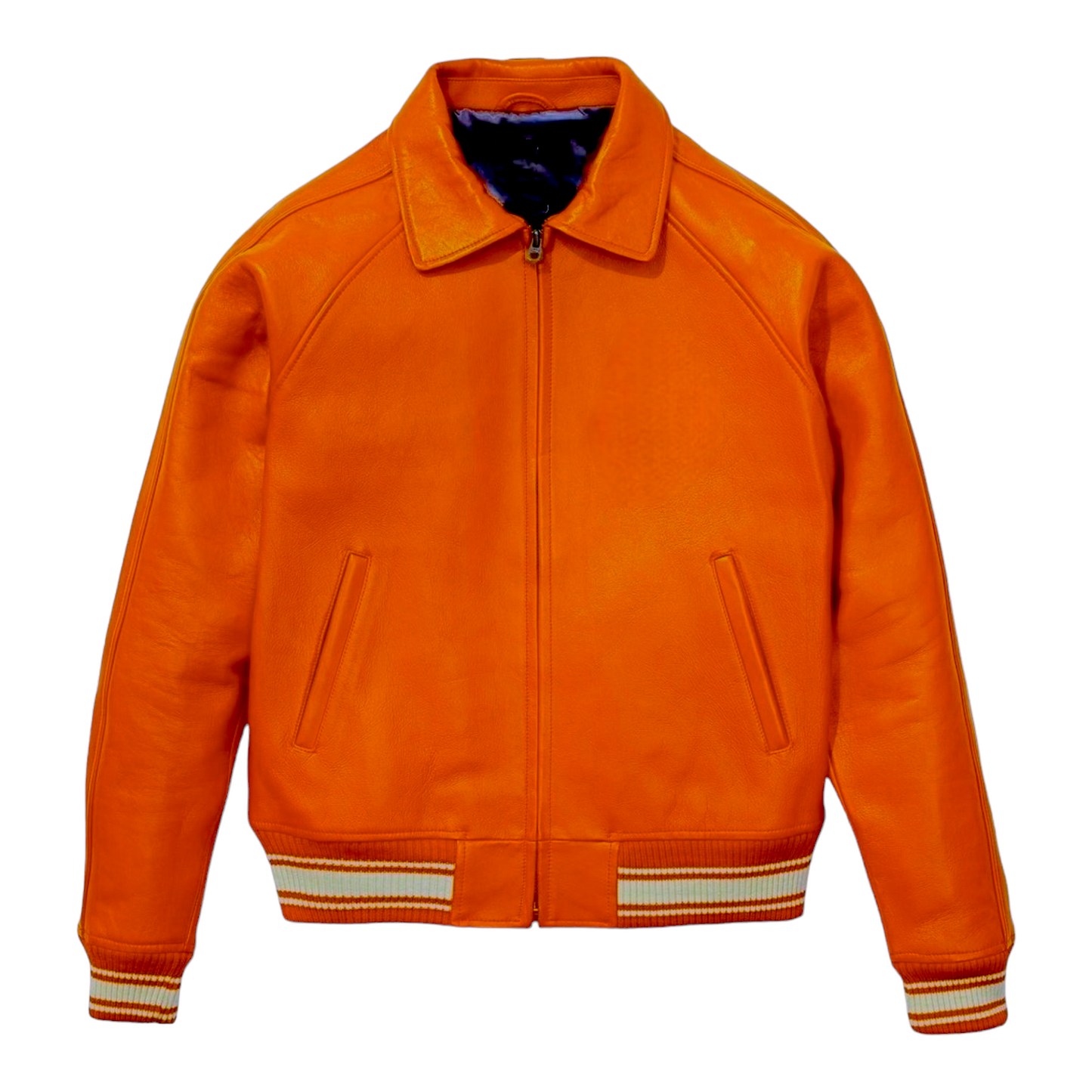 Deep Orange-Leather Star Jacket