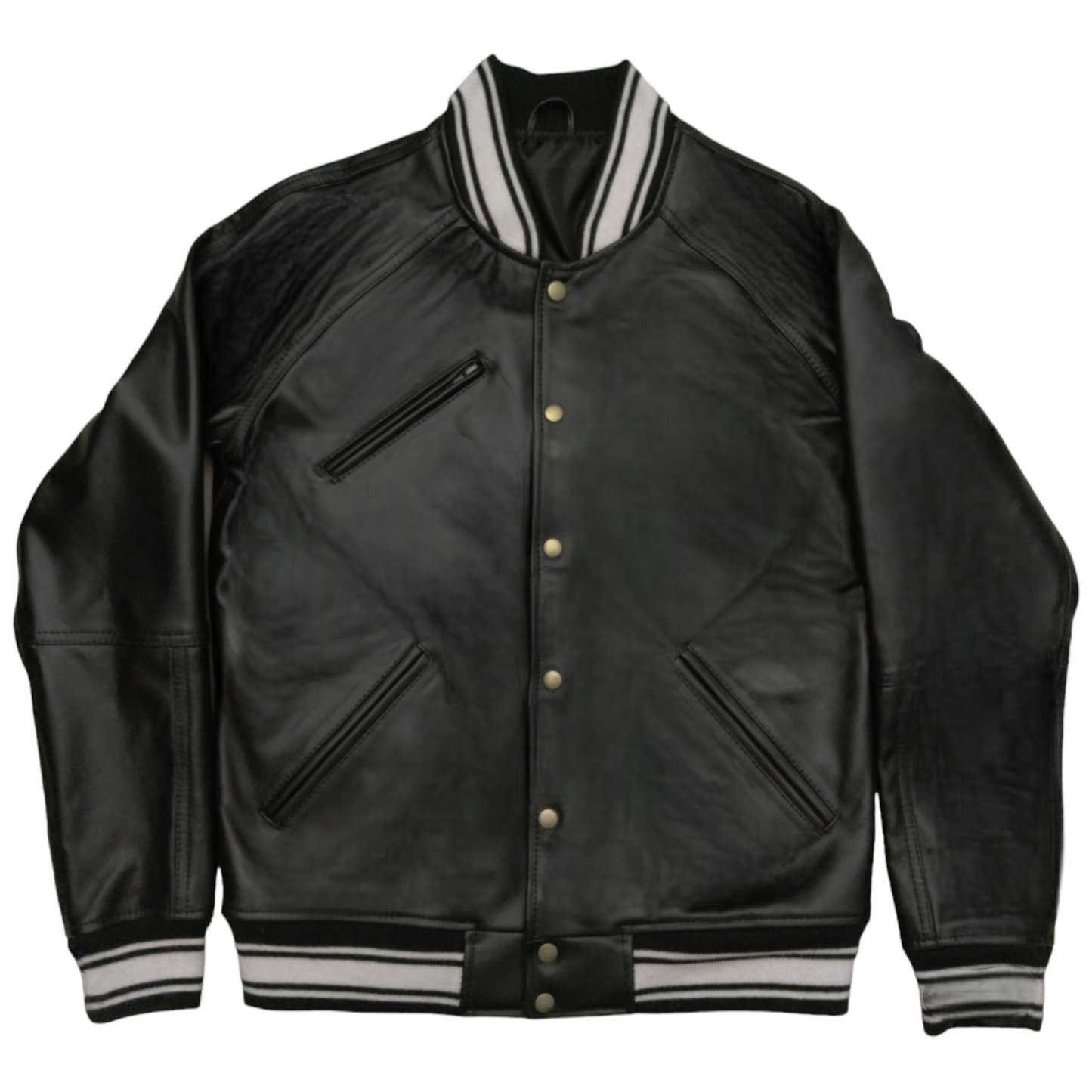 Birch-Leather Varsity Jacket