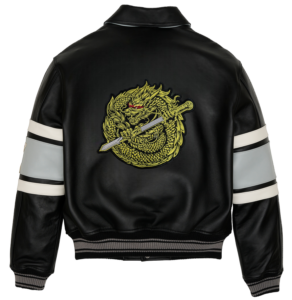 Onyx-Leather Golden Dragon Horizon Jacket