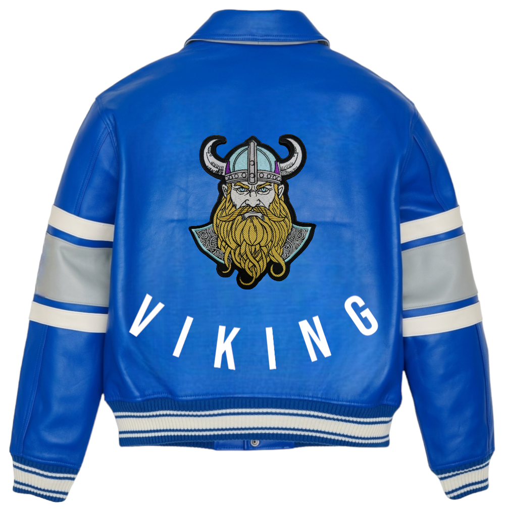 Blueberry Blue-Leather Viking Horizon Jacket