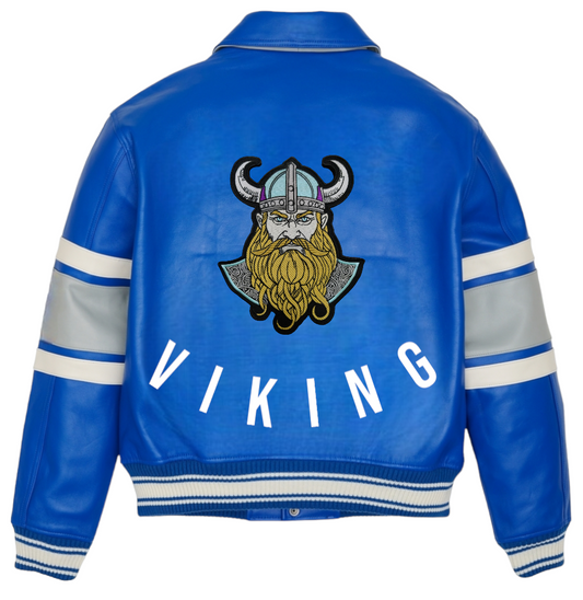 Blueberry Blue-Leather Viking Horizon Jacket