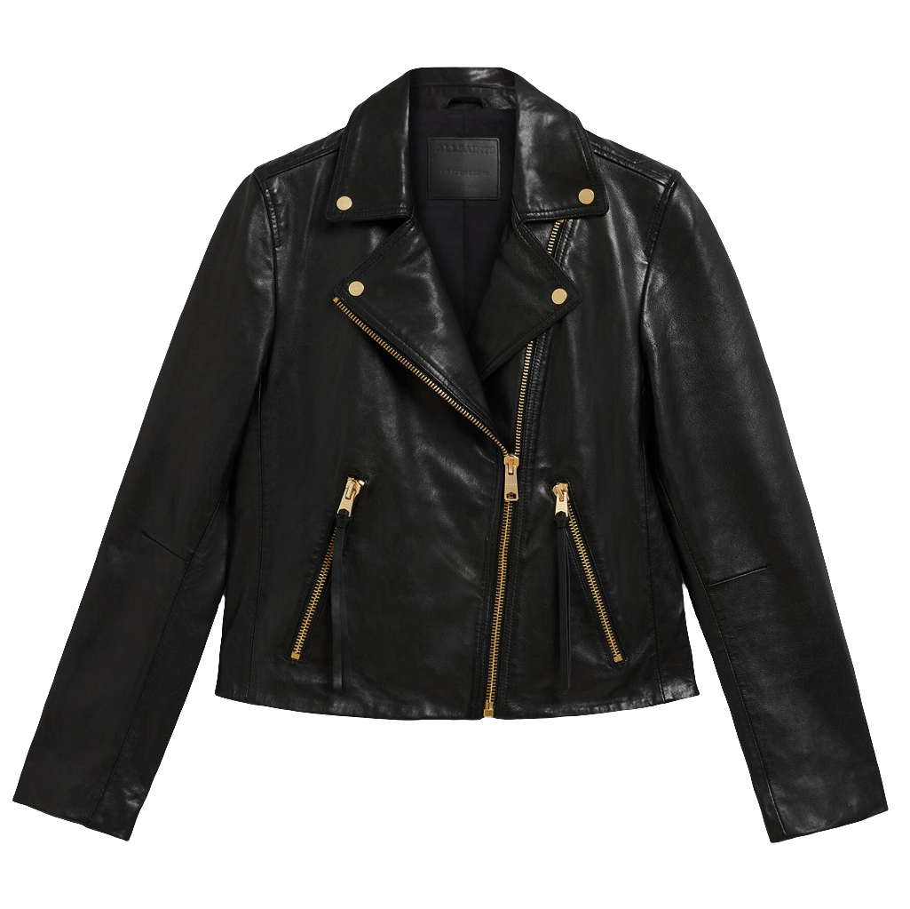 Black Slim Fit Leather Biker Jacket