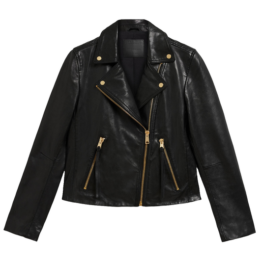 Black Slim Fit Leather Biker Jacket