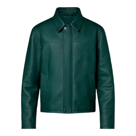 Lunar Green Leather Blouson