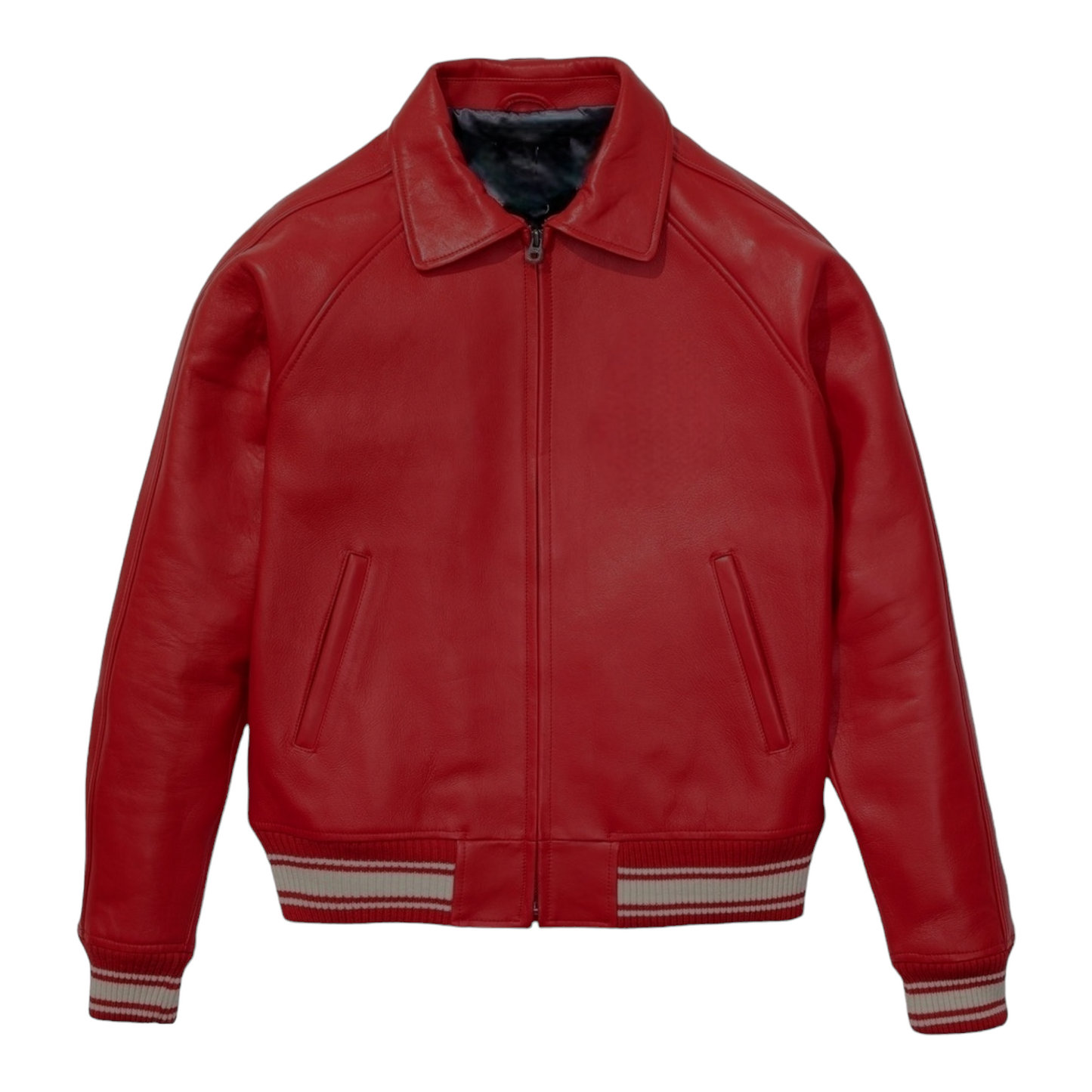 Firebrick Red-Leather Star Jacket