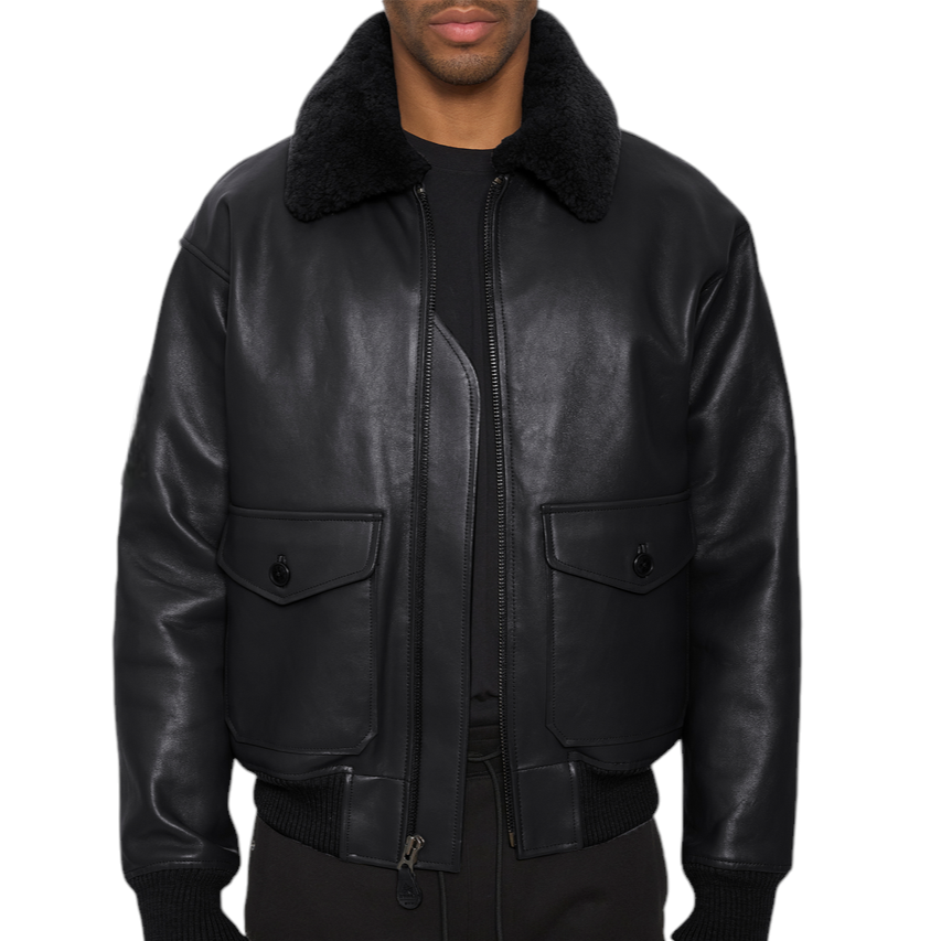 Jet Black Bomber Jacket